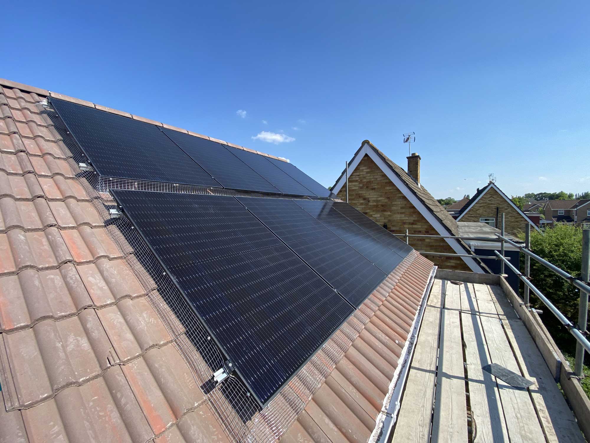 solar panels on a roof